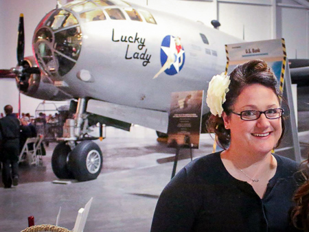 Amy with B-29 Bomber